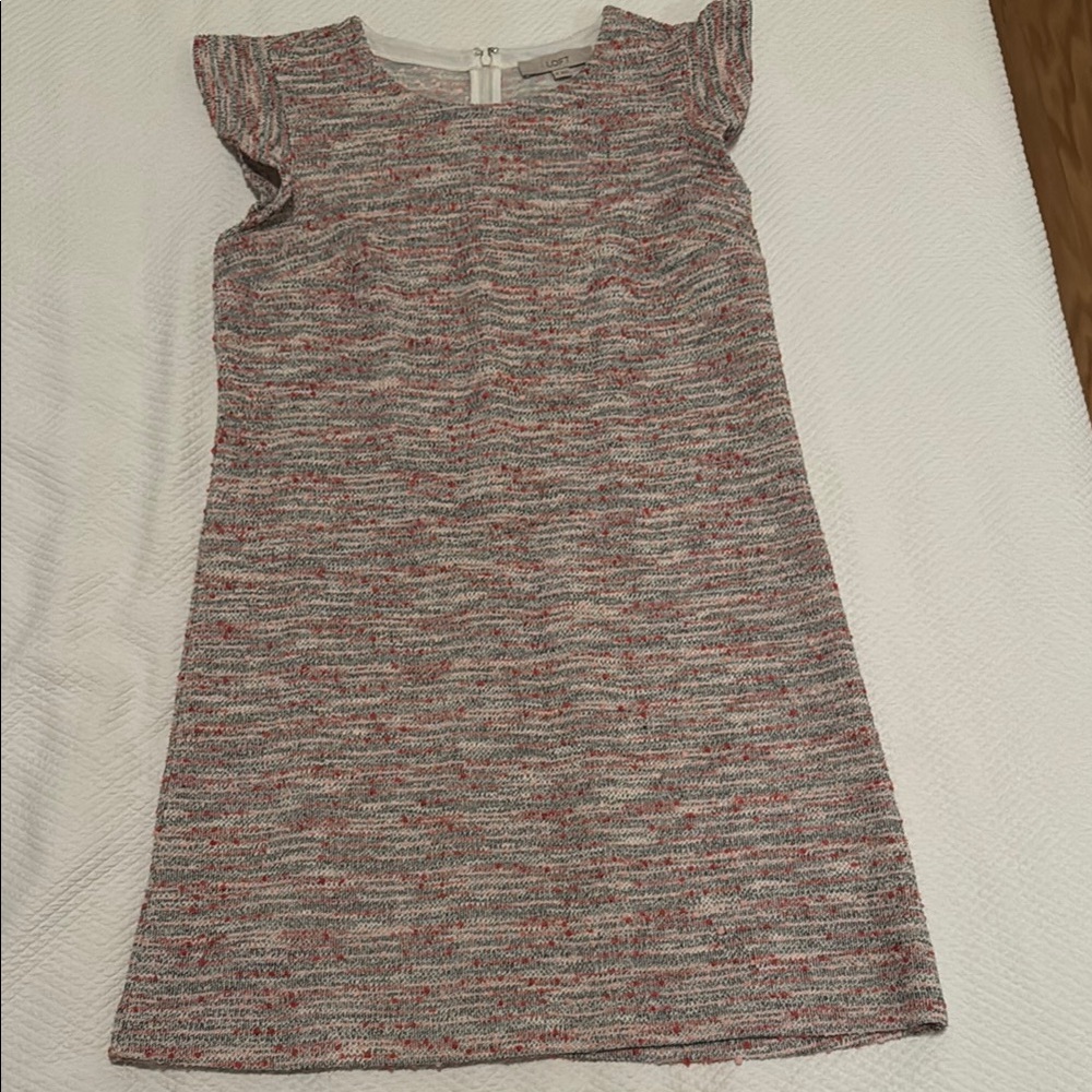 Stylish Dress in Red and Gray